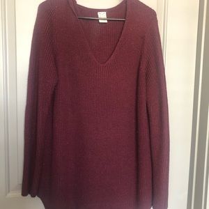 Faded Glory Maroon Oversized Sweater